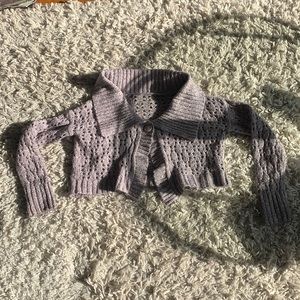 Purple cropped cardigan
